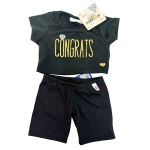 Build-A-Bear Workshop Congrats Engagement T-Shirt and Black Leggings Set NWT BP